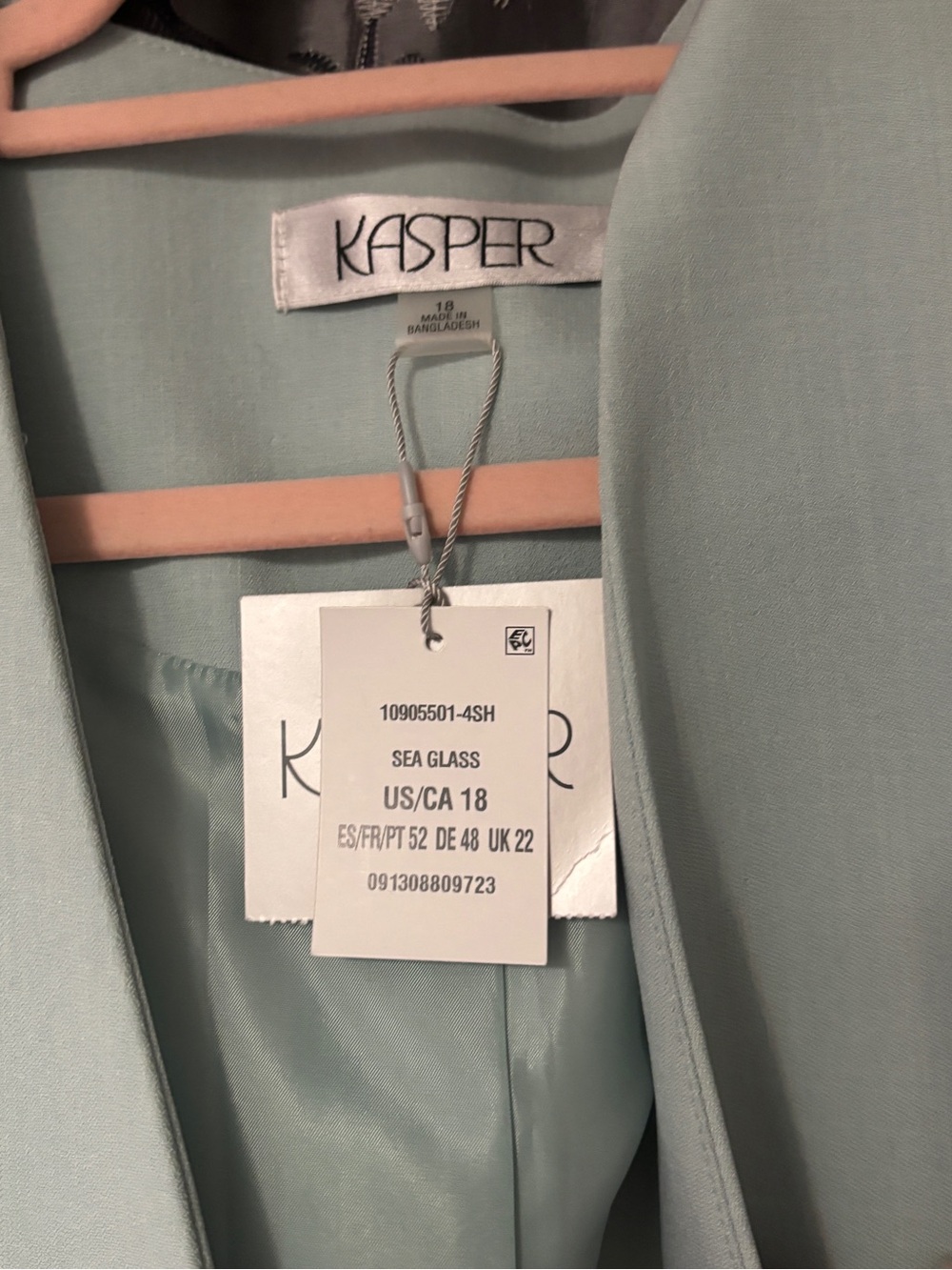 Kasper Mint Open-Front Women's Blazer Jacket - Picture 3 of 3